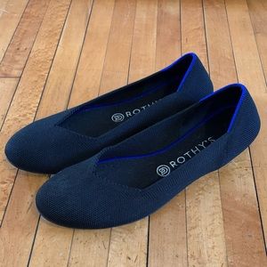 Rothys Round Toe Flats - Solid Black - Size 9